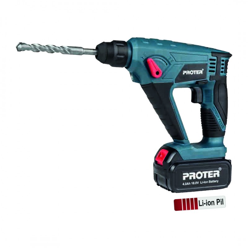 PROTER PST 840 HD Şarjlı Pnömatik Delici Matkap 4.0 Ah/Li-On -18.0 V